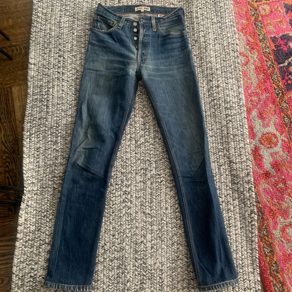 Re/Done Levi’s Vintage Denim Straight Skinny Medium Dark Blue Size 23